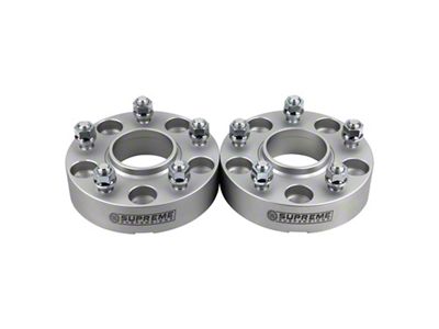 Supreme Suspensions 1.25-Inch Pro Billet Hub Centric Wheel Spacers; Silver; Set of Two (20-24 Jeep Gladiator JT)
