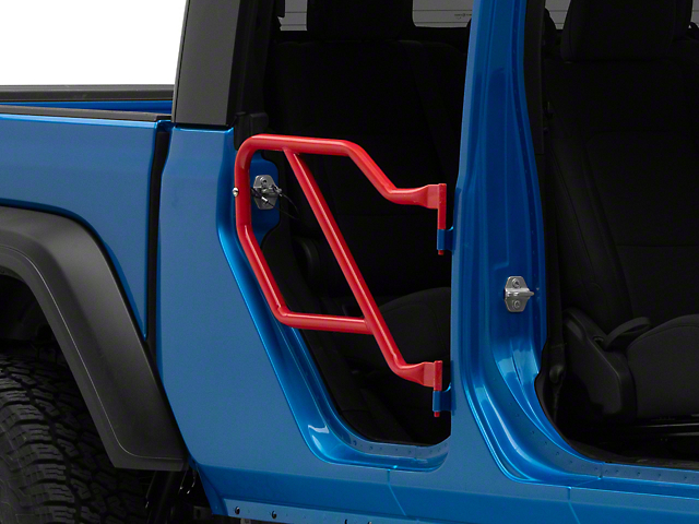 Steinjager Rear Trail Tube Doors; Red Baron (20-22 Jeep Gladiator JT)