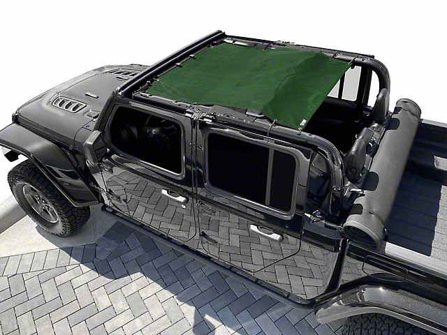 Steinjager Teddy Top Solar Screen Cover; Dark Green (20-22 Jeep Gladiator JT)