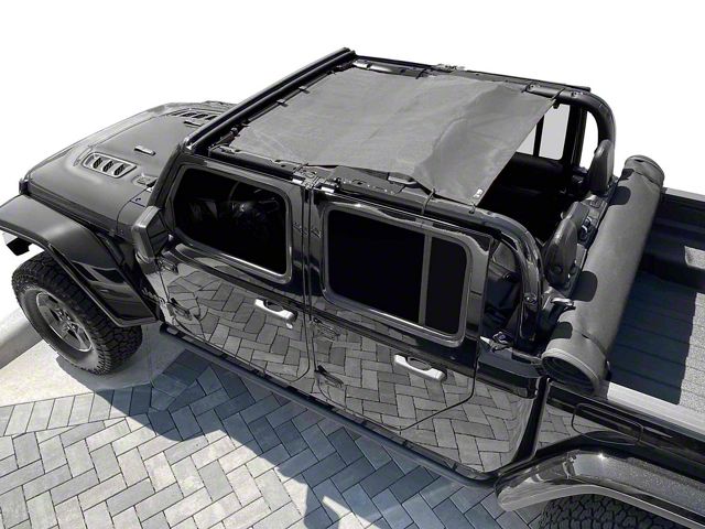 Steinjager Teddy Top Solar Screen Cover; Gray (20-24 Jeep Gladiator JT)