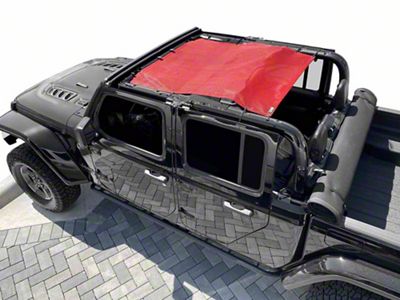 Steinjager Teddy Top Solar Screen Cover; Red (20-24 Jeep Gladiator JT)