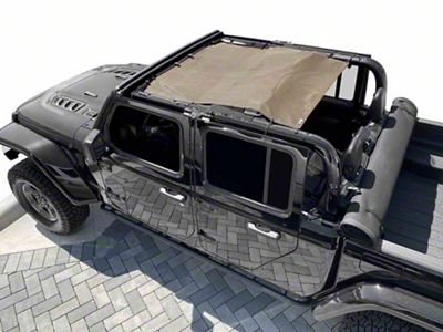 Steinjager Teddy Top Solar Screen Cover; Tan (20-23 Jeep Gladiator JT)