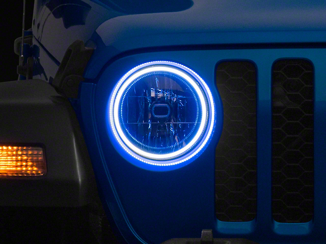Oracle Waterproof Surface Mount LED Halo Headlight Kit; White (20-22 Jeep Gladiator JT)