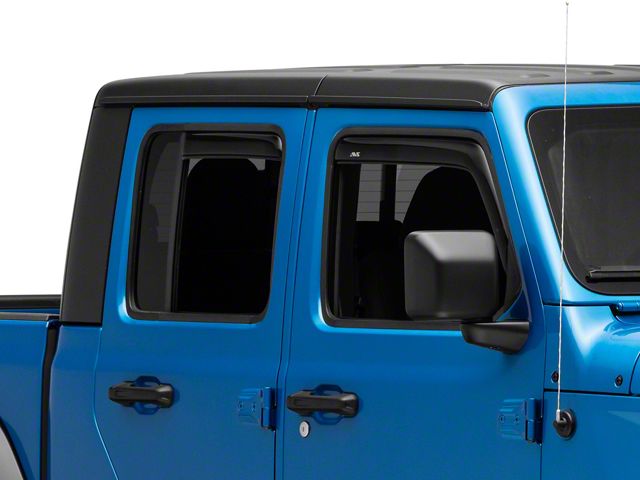 In-Channel Ventvisor Window Deflectors; Front and Rear; Dark Smoke (20-24 Jeep Gladiator JT)