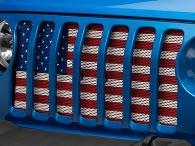 RedRock Grille Insert; Old Glory (20-24 Jeep Gladiator JT w/o TrailCam)