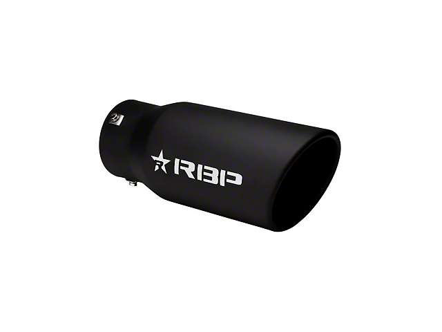 RBP 5-Inch RX-7 Adjustable Multi-Fit Exhaust Tip; High Heat Textured Black (Fits 3-Inch Tailpipe)