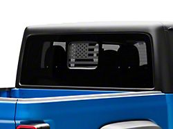 SEC10 Middle Window American Flag Decal; Matte Black (20-22 Jeep Gladiator JT)