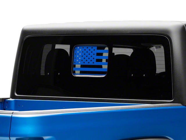 SEC10 Middle Window American Flag Decal; Blue (20-24 Jeep Gladiator JT)