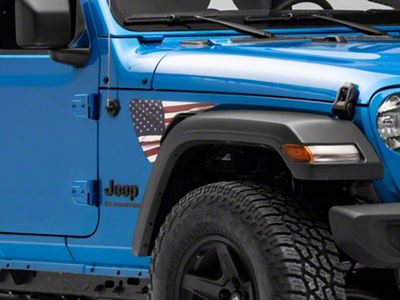 SEC10 Side Accent Flag Decal; Red, White and Blue (20-24 Jeep Gladiator JT)