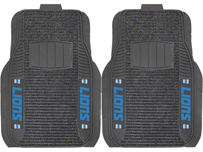 Molded Front Floor Mats with Detroit Lions Logo (Universal; Some Adaptation May Be Required)