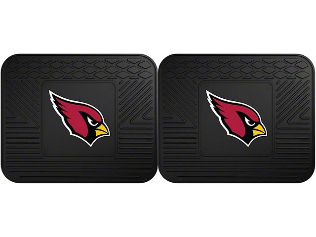 Molded Rear Floor Mats with Arizona Cardinals Logo (Universal; Some Adaptation May Be Required)