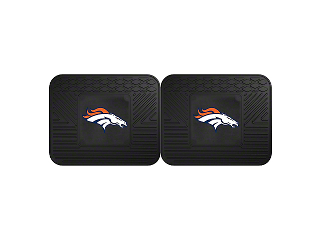 Molded Rear Floor Mats with Denver Broncos Logo (Universal; Some Adaptation May Be Required)