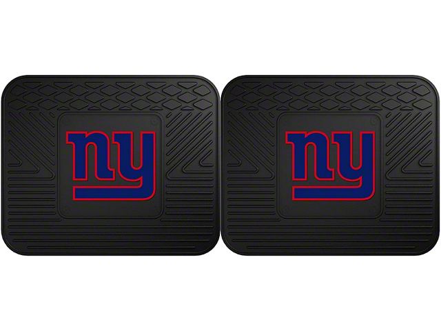 Molded Rear Floor Mats with New York Giants Logo (Universal; Some Adaptation May Be Required)