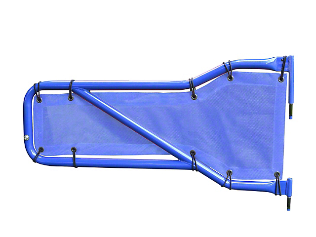 Steinjager Front Tube Door Mesh Covers; Blue (20-22 Jeep Gladiator JT)