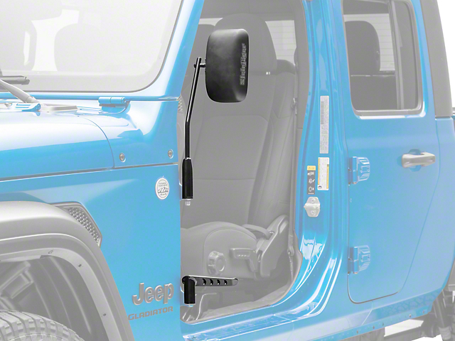 Steinjager Premium Mirror and Foot Peg Kit; Black (20-23 Jeep Gladiator JT)