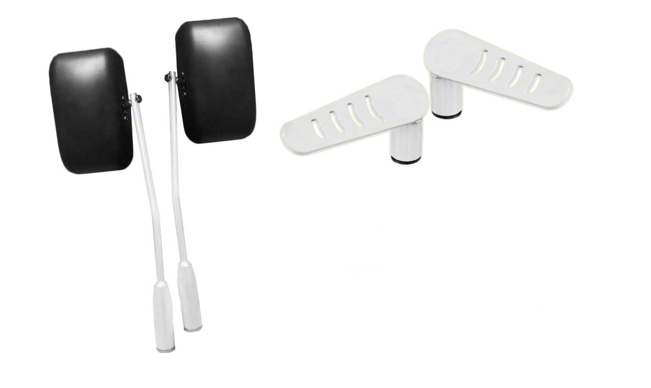 Steinjager Premium Mirror and Foot Peg Kit; Cloud White (20-23 Jeep Gladiator JT)