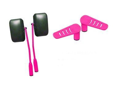Steinjager Premium Mirror and Foot Peg Kit; Hot Pink (20-23 Jeep Gladiator JT)