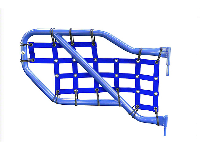 Steinjager Rear Tube Door Cargo Net Covers; Blue (20-22 Jeep Gladiator JT)