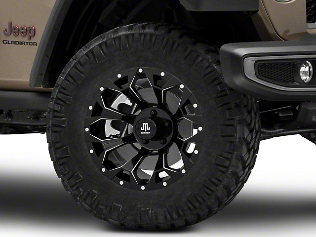 Mammoth Dark Star Gloss Black Machined Wheel; 18x9 (20-23 Jeep Gladiator JT)