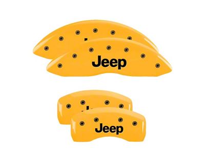 MGP Yellow Caliper Covers with Jeep Logo; Front and Rear (20-23 Jeep Gladiator JT)
