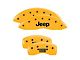 MGP Brake Caliper Covers with Jeep Grille Logo; Yellow; Front and Rear (20-24 Jeep Gladiator JT)