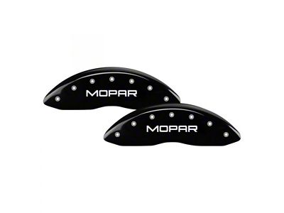 MGP Black Caliper Covers with MOPAR Logo; Front and Rear (20-23 Jeep Gladiator JT)