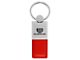 Gladiator Duo Leather / Chrome Key Fob; Red