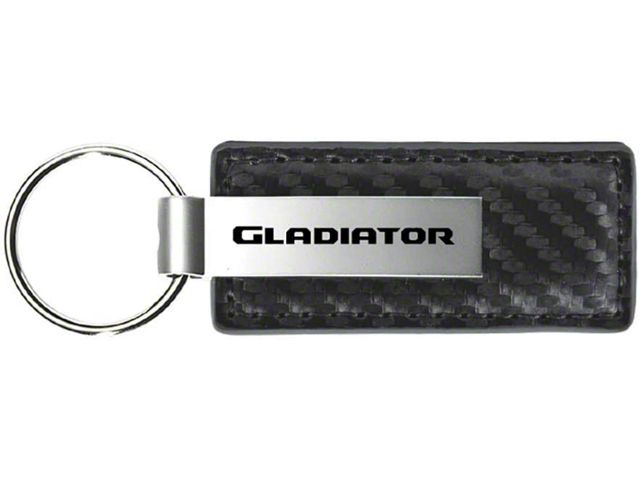 Gladiator Leather Key Fob; Gunmetal Carbon Fiber