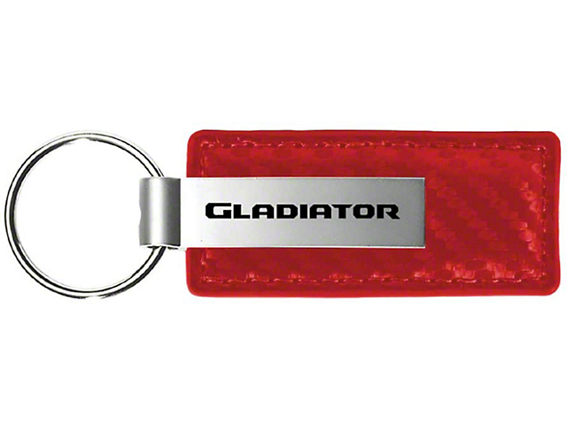 Gladiator Leather Key Fob; Red Carbon Fiber
