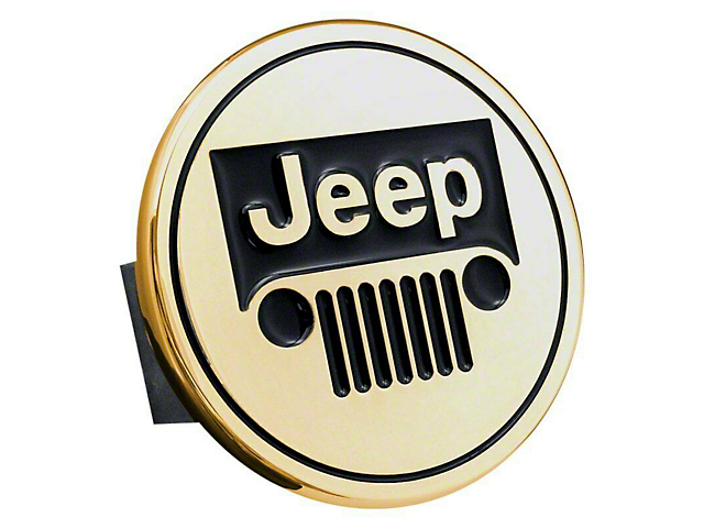 Jeep Class II Hitch Cover; Gold (Universal; Some Adaptation May Be Required)