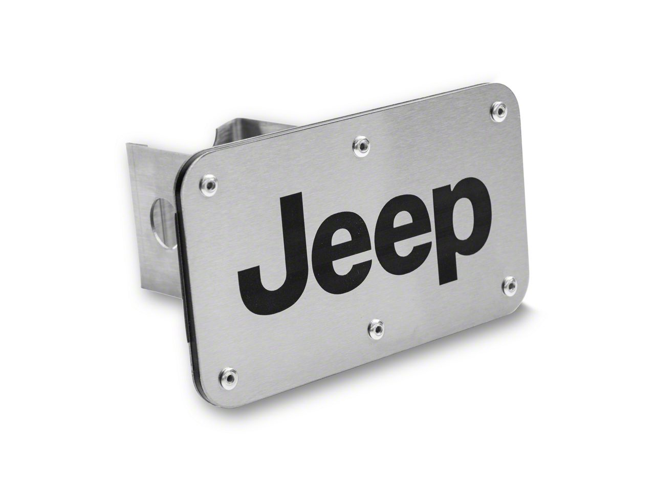 Jeep Gladiator Jeep Class III Hitch Cover; Brushed Stainless (Universal; Some Adaptation May Be