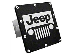 Jeep Grille Class III Hitch Cover; Rugged Black (Universal; Some Adaptation May Be Required)