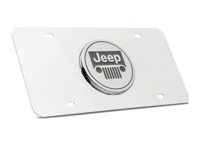 Jeep Grille License Plate; Chrome on Chrome (Universal; Some Adaptation May Be Required)