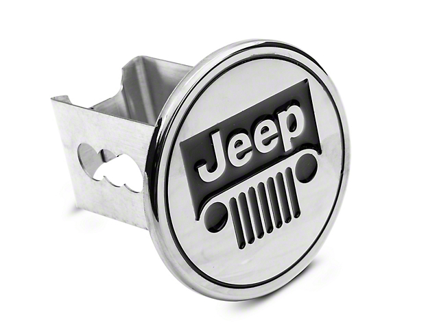 Jeep Hitch Cover; Chrome (Universal; Some Adaptation May Be Required)