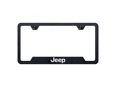 Jeep License Plate Frame; Rugged Black (Universal; Some Adaptation May Be Required)