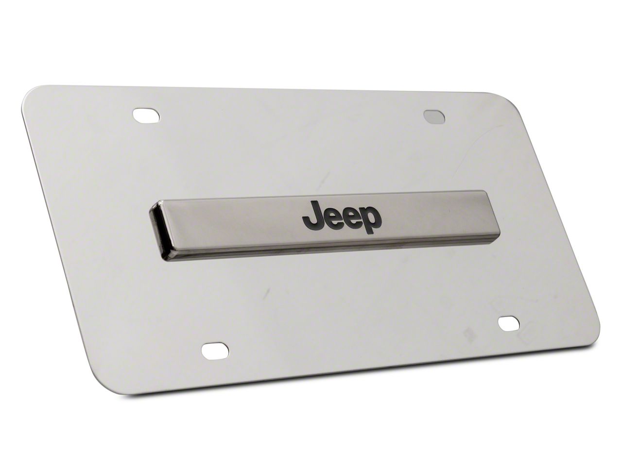 Jeep Gladiator Jeep License Plate; Chrome on Chrome (Universal Fitment)