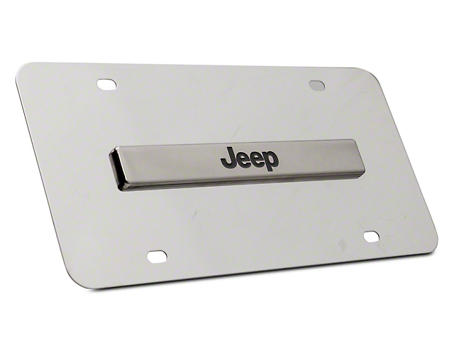 Jeep License Plate; Chrome on Chrome (Universal; Some Adaptation May Be Required)