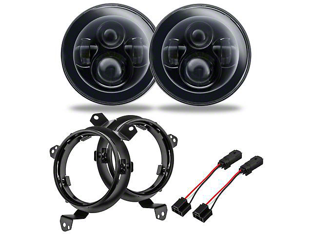 Oracle 7-Inch High Powered LED Headlights; Black Housing; Clear Lens (20-22 Jeep Gladiator JT)