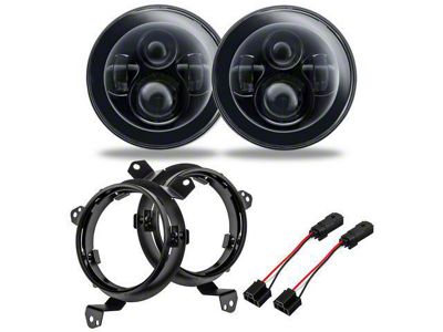 Oracle 7-Inch High Powered LED Headlights; Black Housing; Clear Lens (20-24 Jeep Gladiator JT)