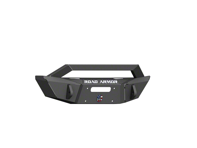 Road Armor Stealth Winch Competition Cut Front Bumper with Sheetmetal Bar Guard; Textured Black (18-23 Jeep Wrangler JL)