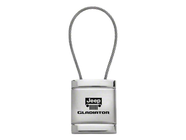 Gladiator Satin-Chrome Cable Key Fob; Silver