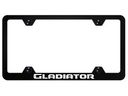 Gladiator Steel Wide Body License Plate Frame; Laser Etched Black (Universal; Some Adaptation May Be Required)