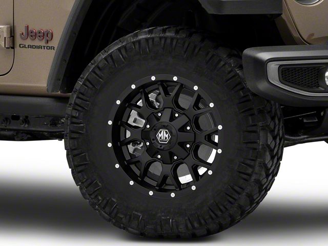 Mayhem Wheels Warrior Matte Black Wheel; 17x9 (20-24 Jeep Gladiator JT)