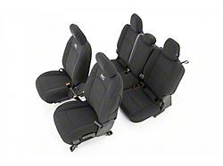 Rough Country Neoprene Front and Rear Seat Covers; Black (20-24 Jeep Gladiator JT w/ Factory Leather Seats)