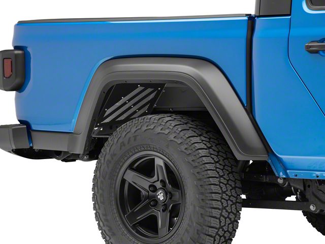 Fishbone Offroad Aluminum Inner Fenders; Rear; Black (20-24 Jeep Gladiator JT)