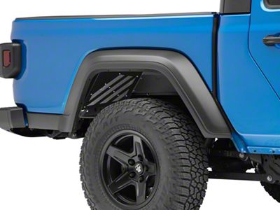 Fishbone Offroad Aluminum Inner Fenders; Rear; Black (20-23 Jeep Gladiator JT)