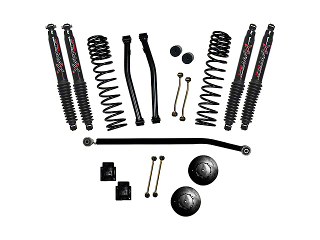 SkyJacker 3.50-Inch Dual Rate Long Travel Suspension Lift Kit with Rear Coil Spring Spacers and M95 Performance Shocks (21-22 3.0L EcoDiesel Jeep Gladiator JT Rubicon)