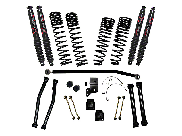 SkyJacker 4.50-Inch Dual Rate Long Travel Suspension Lift Kit with Black MAX Shocks (21-22 3.0L EcoDiesel Jeep Gladiator JT, Excluding Rubicon)