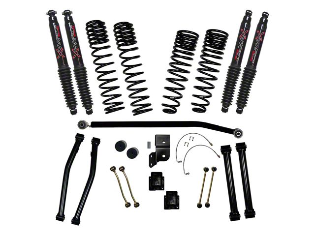 SkyJacker 4.50-Inch Dual Rate Long Travel Suspension Lift Kit with Black MAX Shocks (21-24 3.0L EcoDiesel Jeep Gladiator JT, Excluding Rubicon)