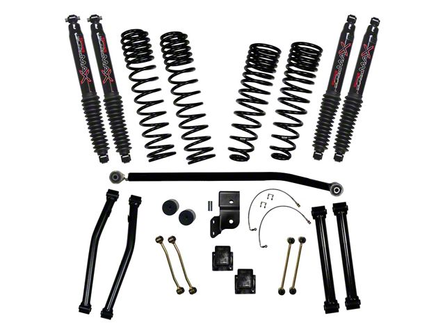 SkyJacker 4.50-Inch Dual Rate Long Travel Suspension Lift Kit with Black MAX Shocks (21-24 3.0L EcoDiesel Jeep Gladiator JT Rubicon)